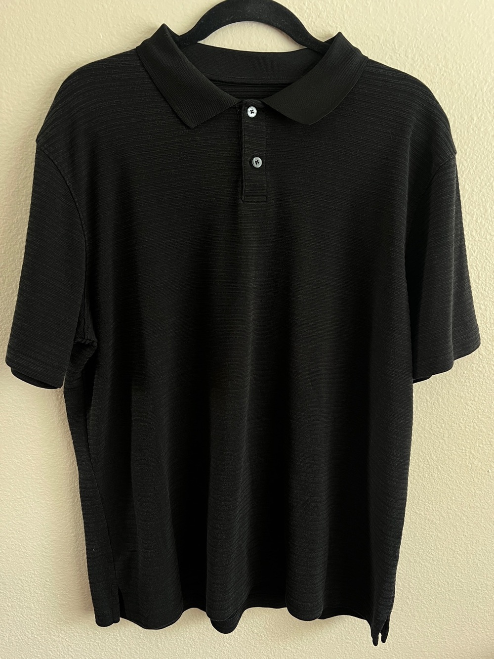 Axist Men's Black Polo Shirt with Two-Button Placket